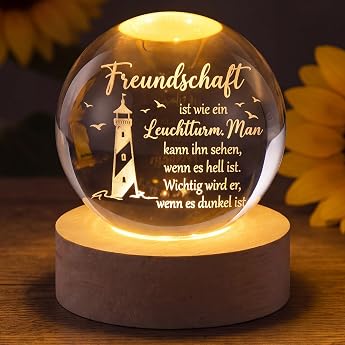 BBTO Glass Ball Night Light Best Friend Gift Birthday Lucky Charm