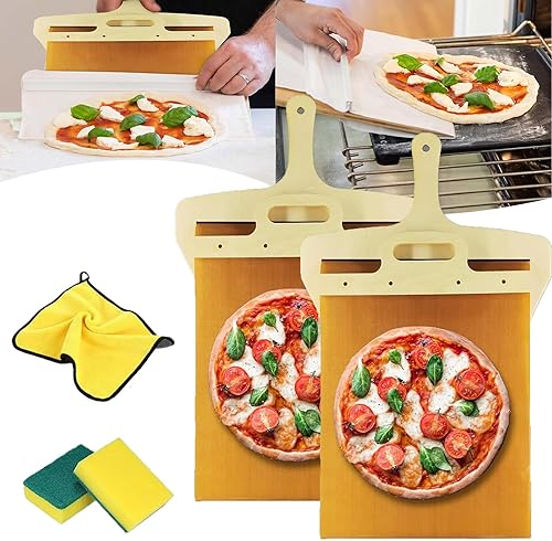 GDSAFS Pala de pizza deslizante, scorrevole de pizza de pala, la cáscara de pizza que transfiere perfectamente la pizza, pala de pizza deslizante