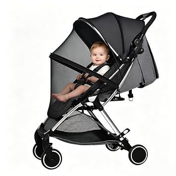 2 in 1 Net Baby Stroller Sun Shades Window Universal Mesh Protective Cover