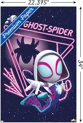 Vista 51 de Trends International Marvel Spidey And His Amazing Friends - Ghost Spider Wall Poster, 34L x 22.4W, Black Framed Version