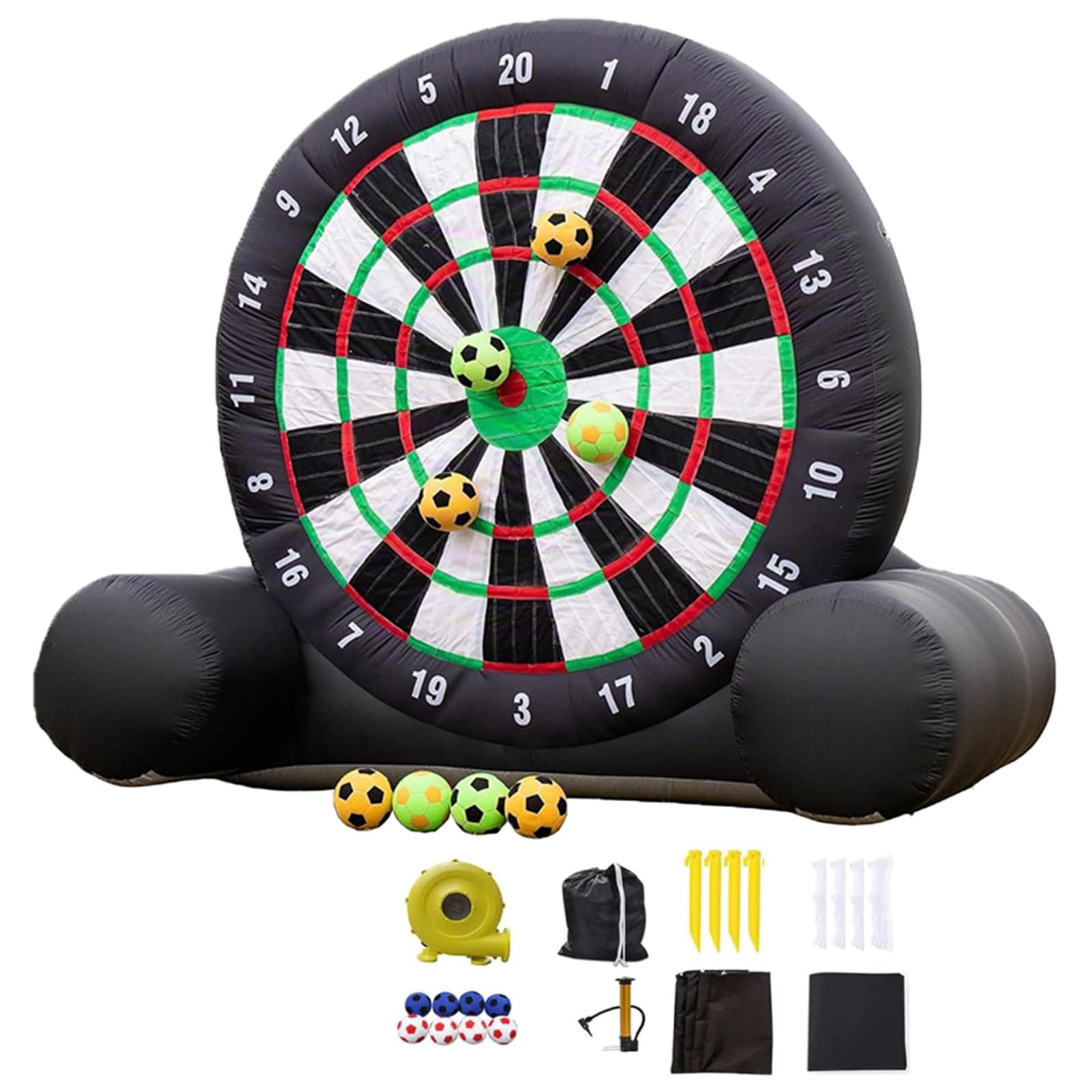 Diana de fútbol Inflable, Diana de fútbol Inflable Gigante para Exteriores, Incluye 8 balones y soplador, para Juegos Deportivos al Aire Libre en Patios, gimnasios o campamentos. B-4M