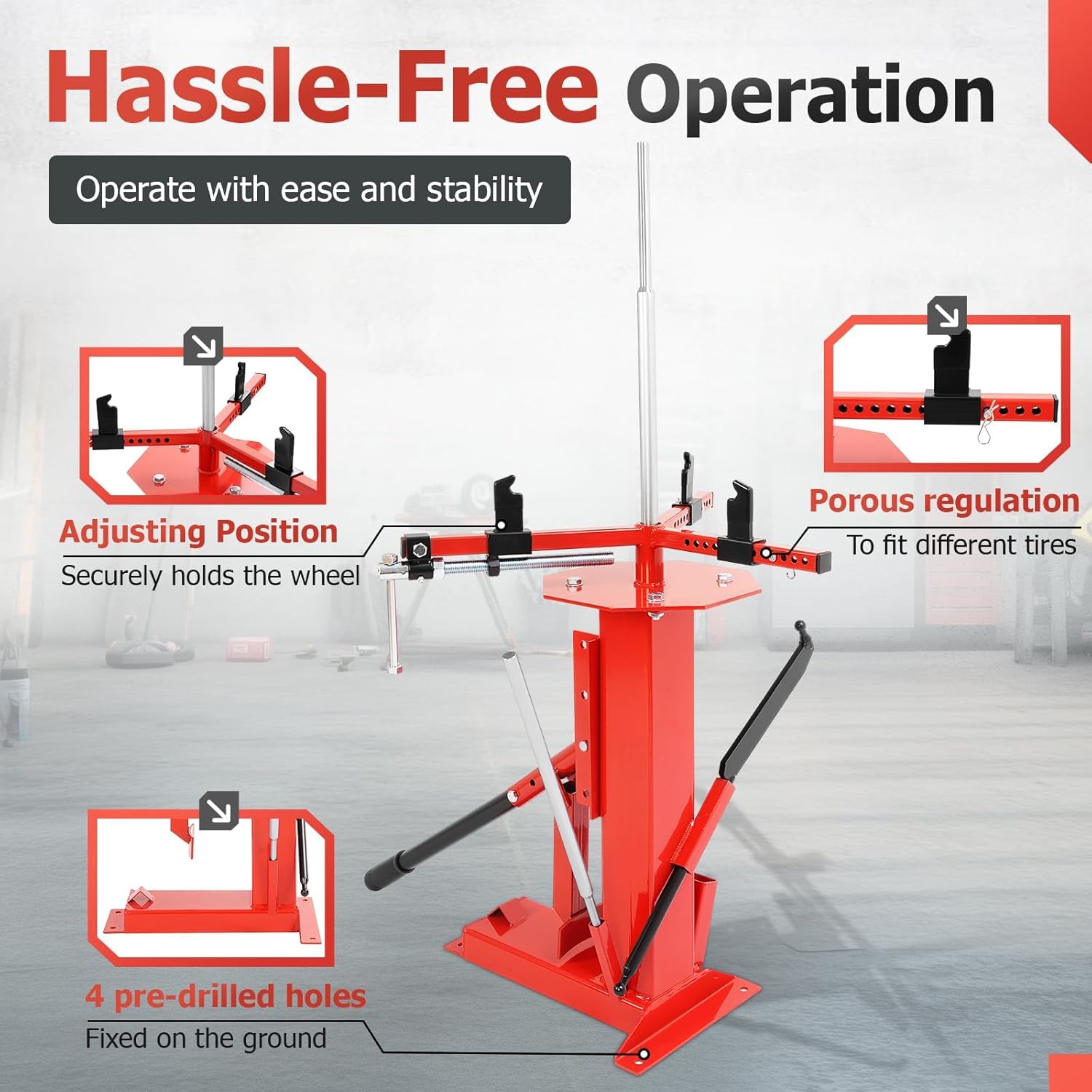 Multifunctional Manual Tire Changer for 4" to 16.5" Tires, Portable Hand Bead Breaker Suitable for Motorcycles, Go-Karts, Trailers, Bikes, ATVs, Trucks Steel