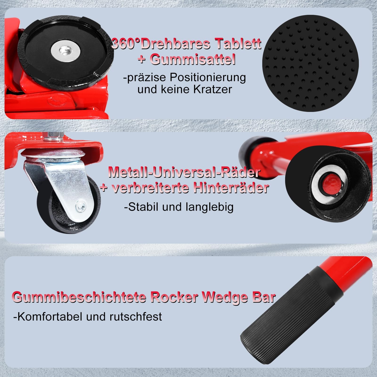 HYCHIKA Wagenheber 3t Hydraulisch Rangierwagenheber 505mm Ultra Low Profile Doppelkolben-Schnellhubpumpe