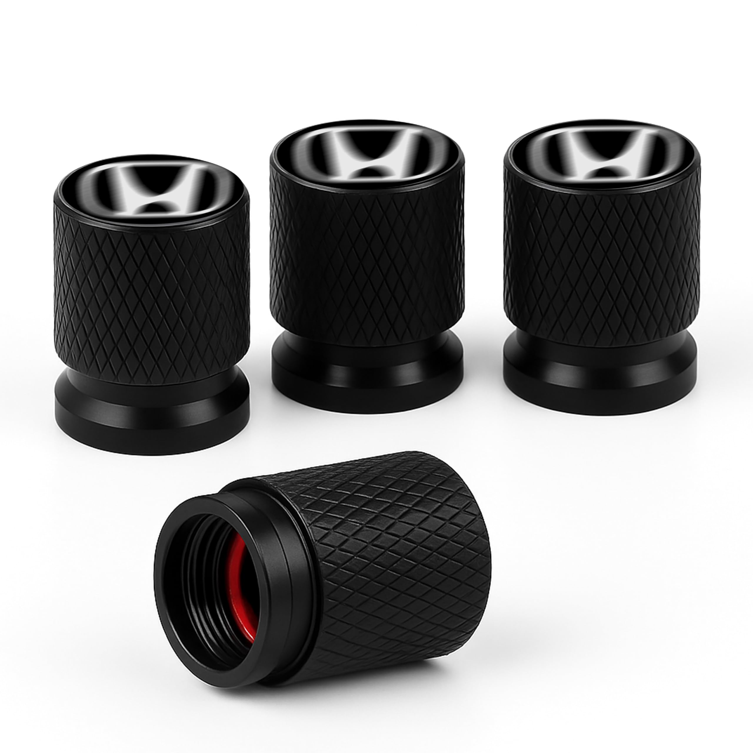 New Metal Tyre Valve Caps (Set of 4) | Laser Engraved | Anti-Leak O-Ring | Stylish Air Stem Covers | Universal Fit | Compatible with Honda City, Amaze, Elevate, WR-V-image-4