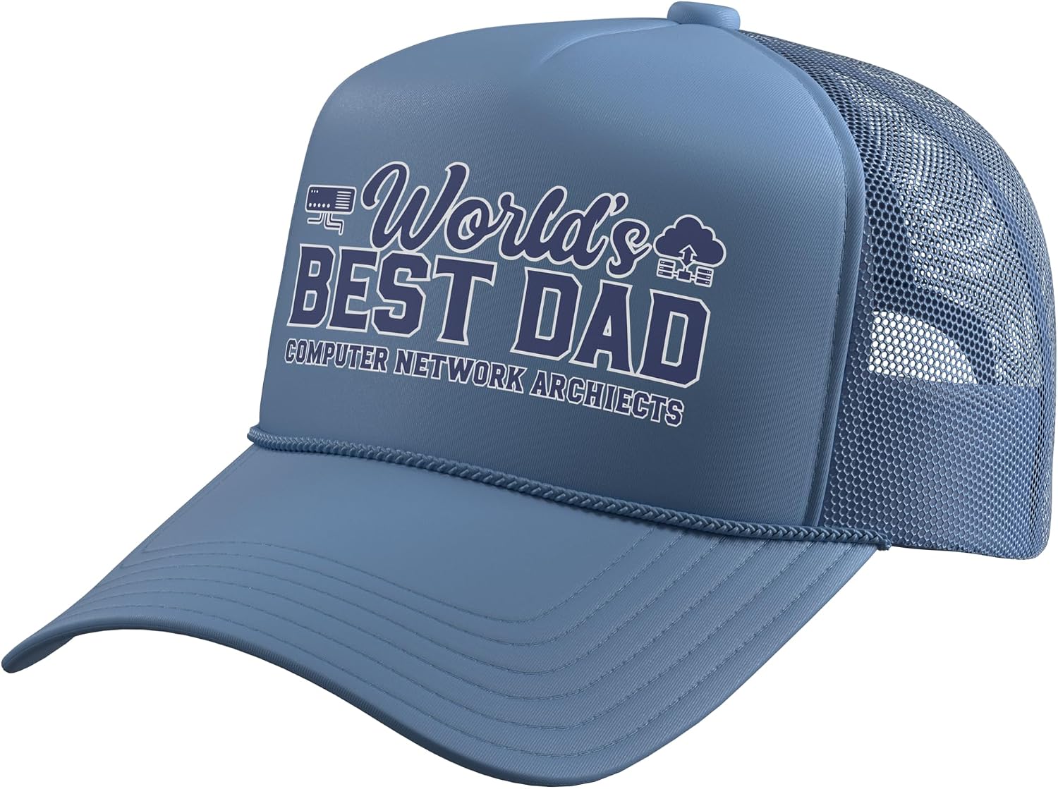 World's Best Dad Computer Network Architect Funny IT Trucker Hat with Adjustable Mesh Back