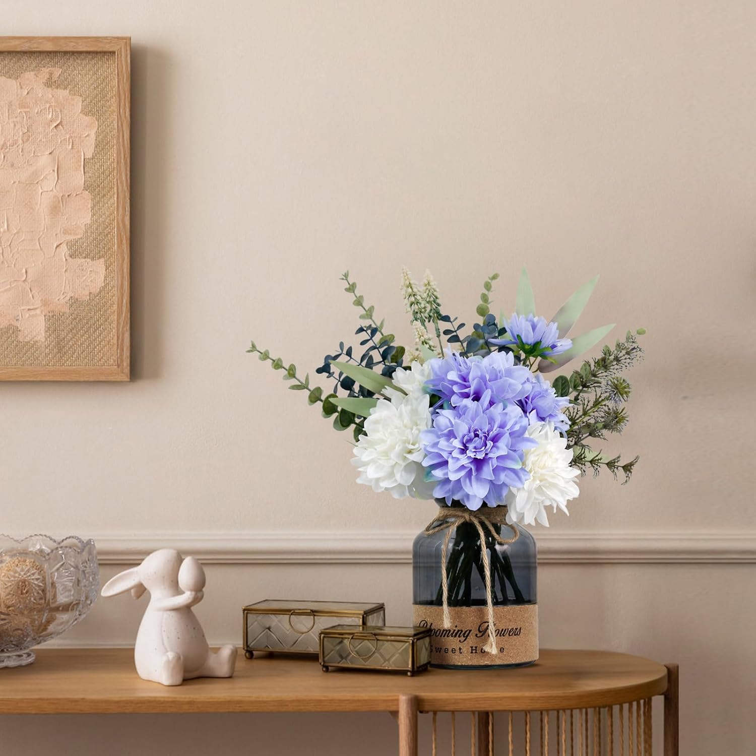 Leftover Fake Flowers in Vase,Artificial Flowers in Vase,Table Centerpieces for Dining Room,Flower Centerpieces for Tables,Faux Flowers for Kitchen Decor,Coffee Table Decor… - Image 9