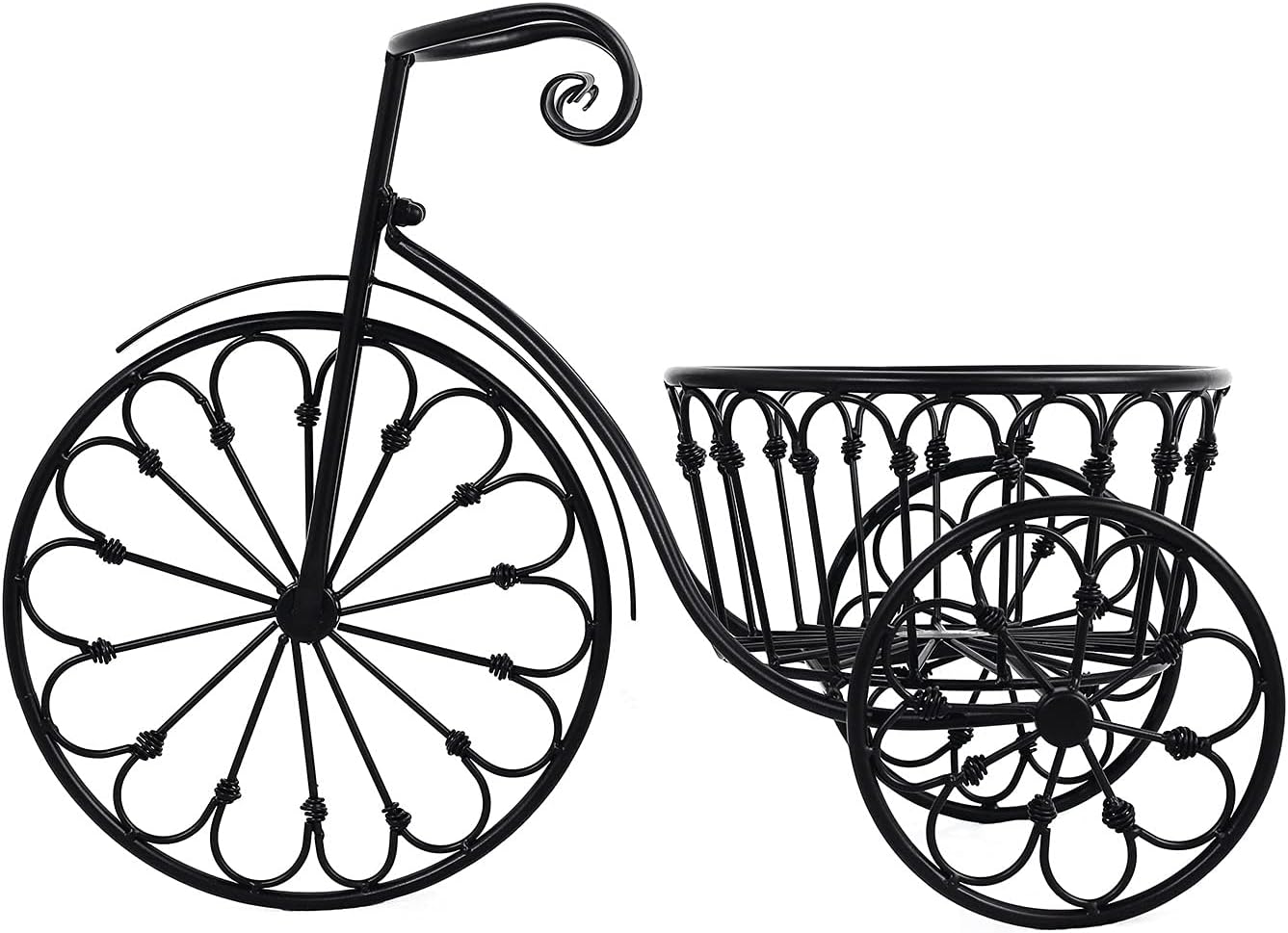 Black 22 inch Long Tricycle Plant Stand Metal Flower Planter Holder Wedding Party Events Reception Home Decorations Supplies