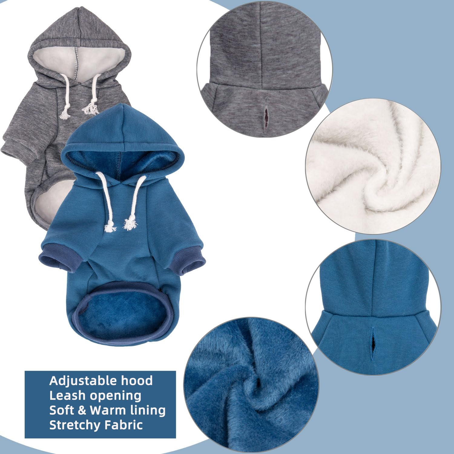 Hunde-Kapuzenpullover und -jacken, weicher Hunde-Kapuzenpullover für kleine, mittelgroße und große Hunde und Katzen, Ganzjahres-Komfort und Passform, stilvolle Haustier-Shirts, Bekleidung und Zubehör