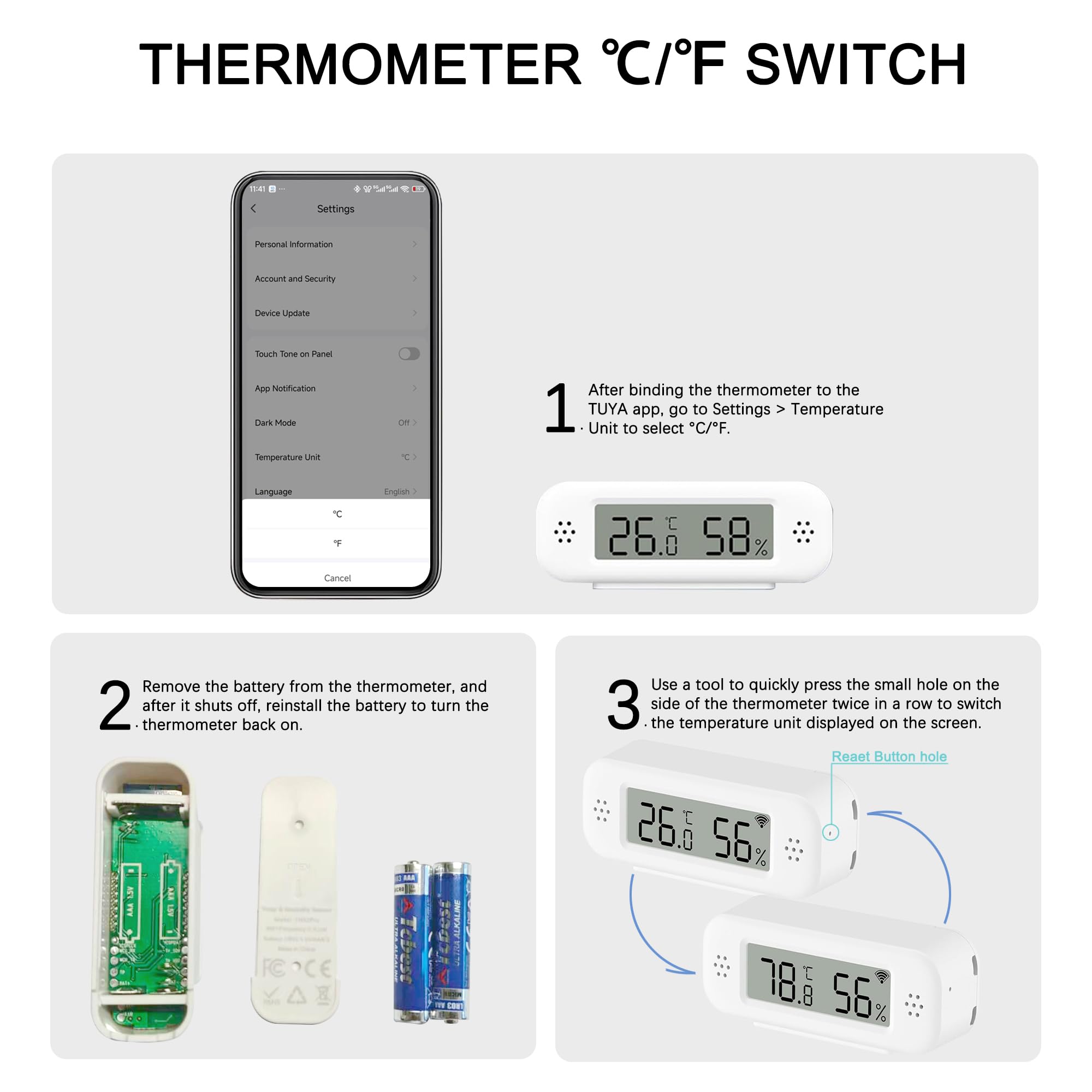WiFi Termometr i higrometr wewnętrzny: Inteligentny czujnik temperatury, cyfrowy monitor temperatury i wilgotności z inteligentną aplikacją i rejestracją danych, kompatybilny z Alexa, do sypialni