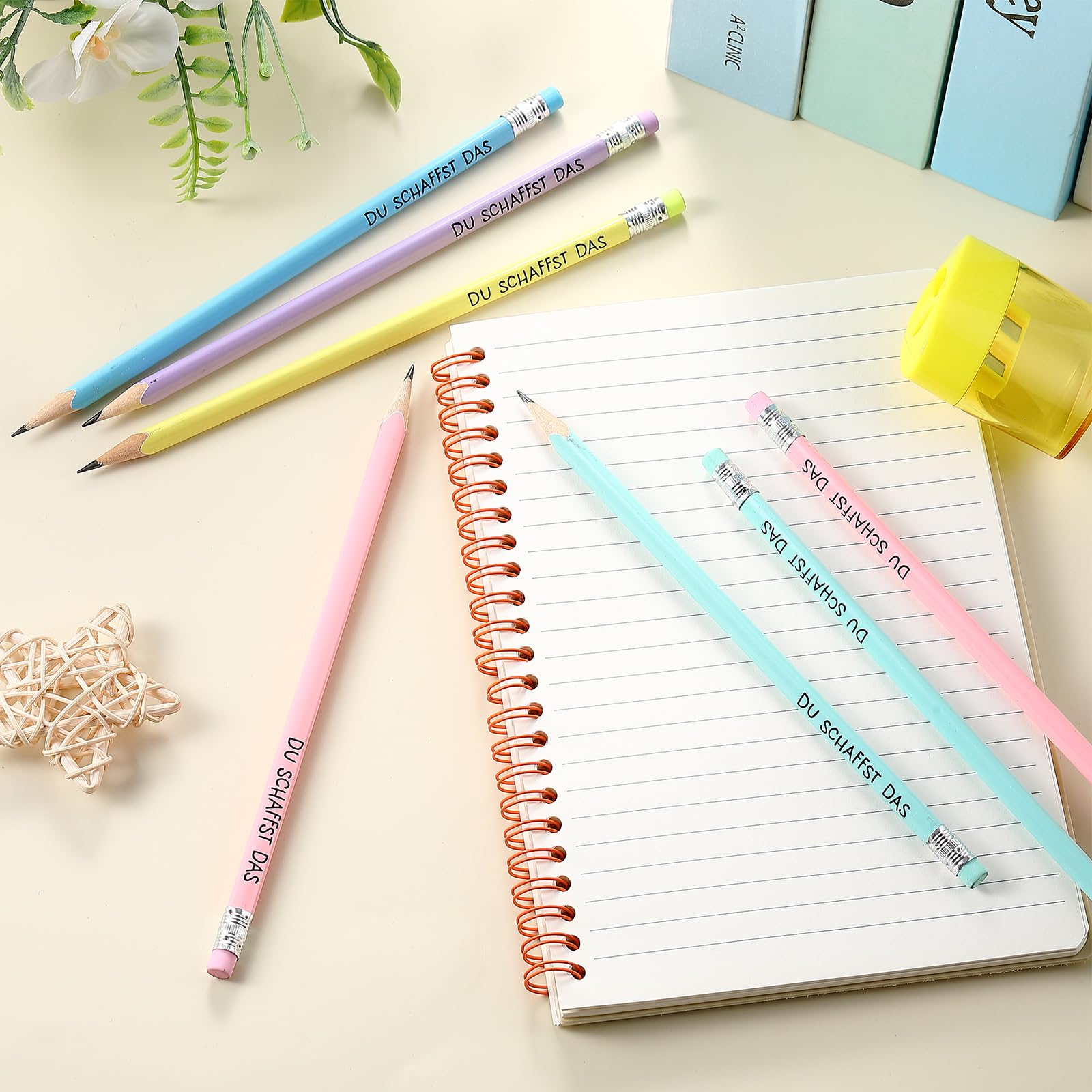 SPOKKI Glücksstift Bleistifte - 35 Stück Mit Motivations-Sprüchen