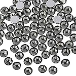 Beadsland 288pcs Flat Back Crystal Rhinestones Round Gems for Nail Art and Craft Glue Fix,Black Diamond,SS34,7.1-7.3mm