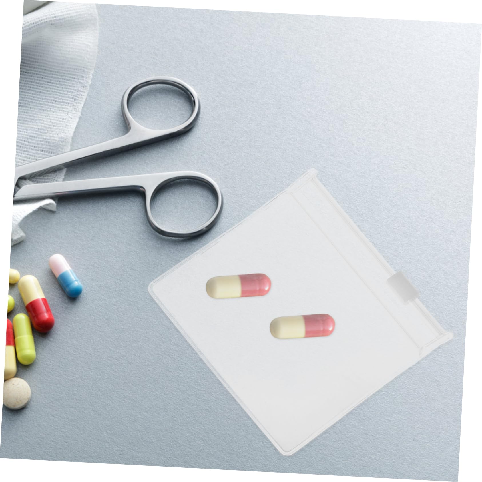 Set da 12 Sacchetti per Medicinali in Eva Opaco Cerniera, Organizer Compatto e Riutilizzabile per Viaggio e Conservazione di Farmaci e Gioielli, Facile Accesso 8x8cm