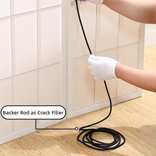 Miniatura 3 de Varilla de respaldo para huecos y juntas, cuerda de relleno de hormigón de goma negra (14 pulgadas de diámetro x 9.8 pies de longitud)