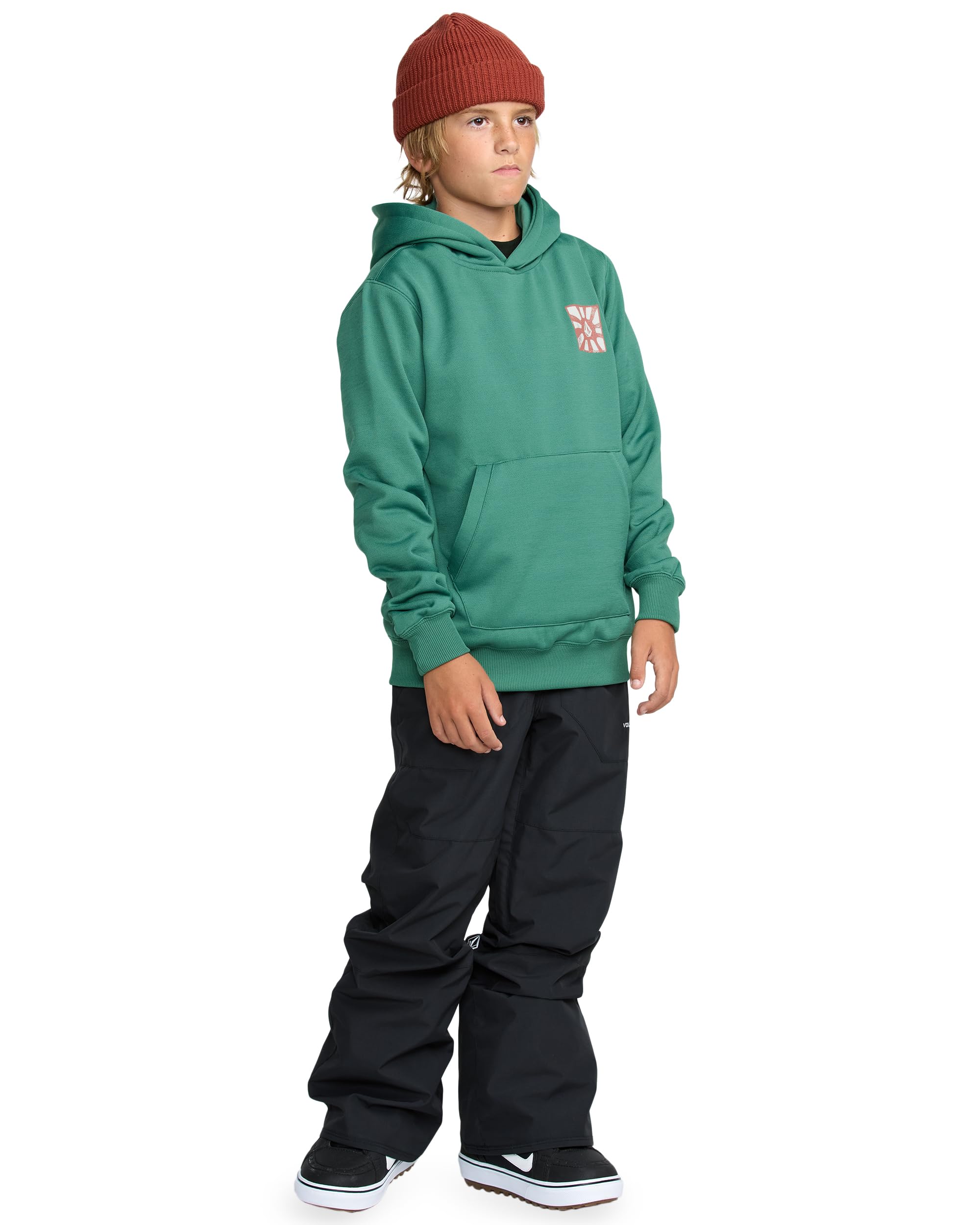 Volcom Felpa con Cappuccio Idrorepellente in Pile Unisex per Bambini