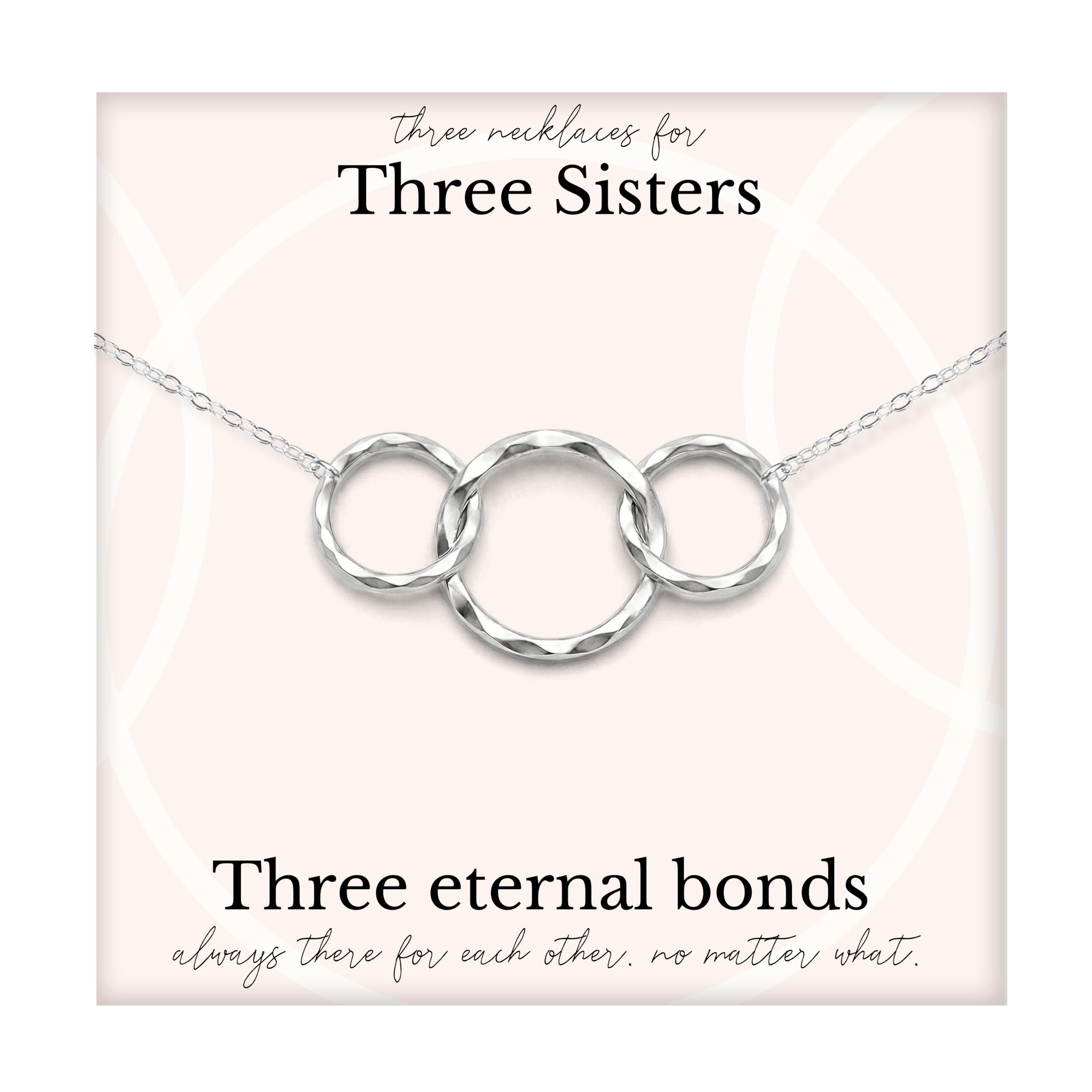 Sister Gift - Big, Little Sister Necklace, Jewelry, 14k Gold Plated Sterling Silver, 2 Interlocking Rings