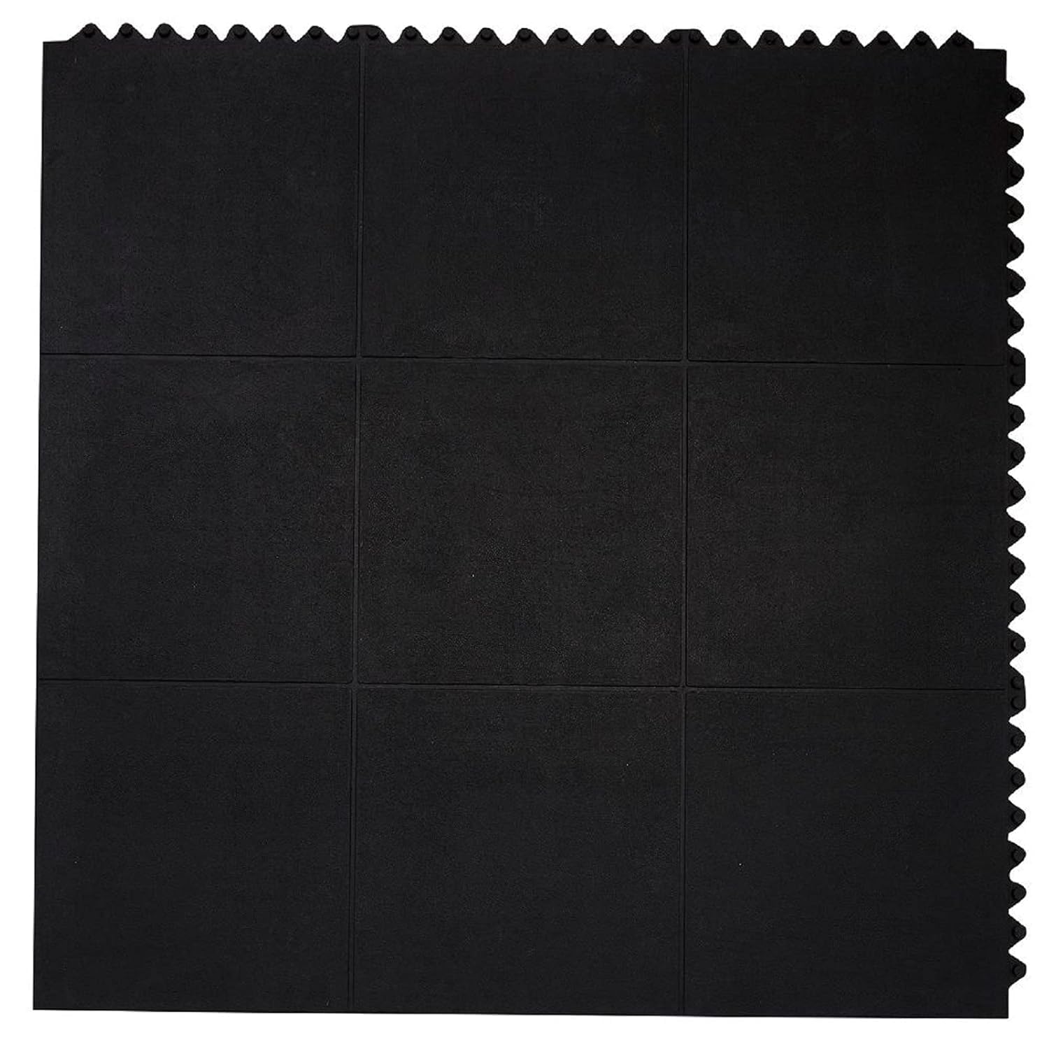 Interlocking Rubber Floor Tile, 90 x 90 cm, Black, for Gym, Garage, Exercise Equipment-image-14