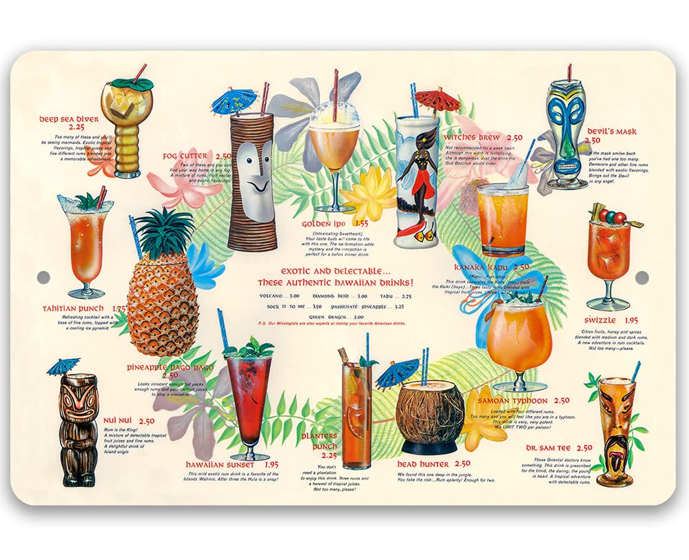 Amazon.com: Tiki Drink - Vintage Home Bar Tin Metal Decor, Kitchen