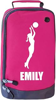 Absolutely Top Personalised Girls Netball Boot Bag Kids Sports School PE Kit, Bubblegum Pink/White Print