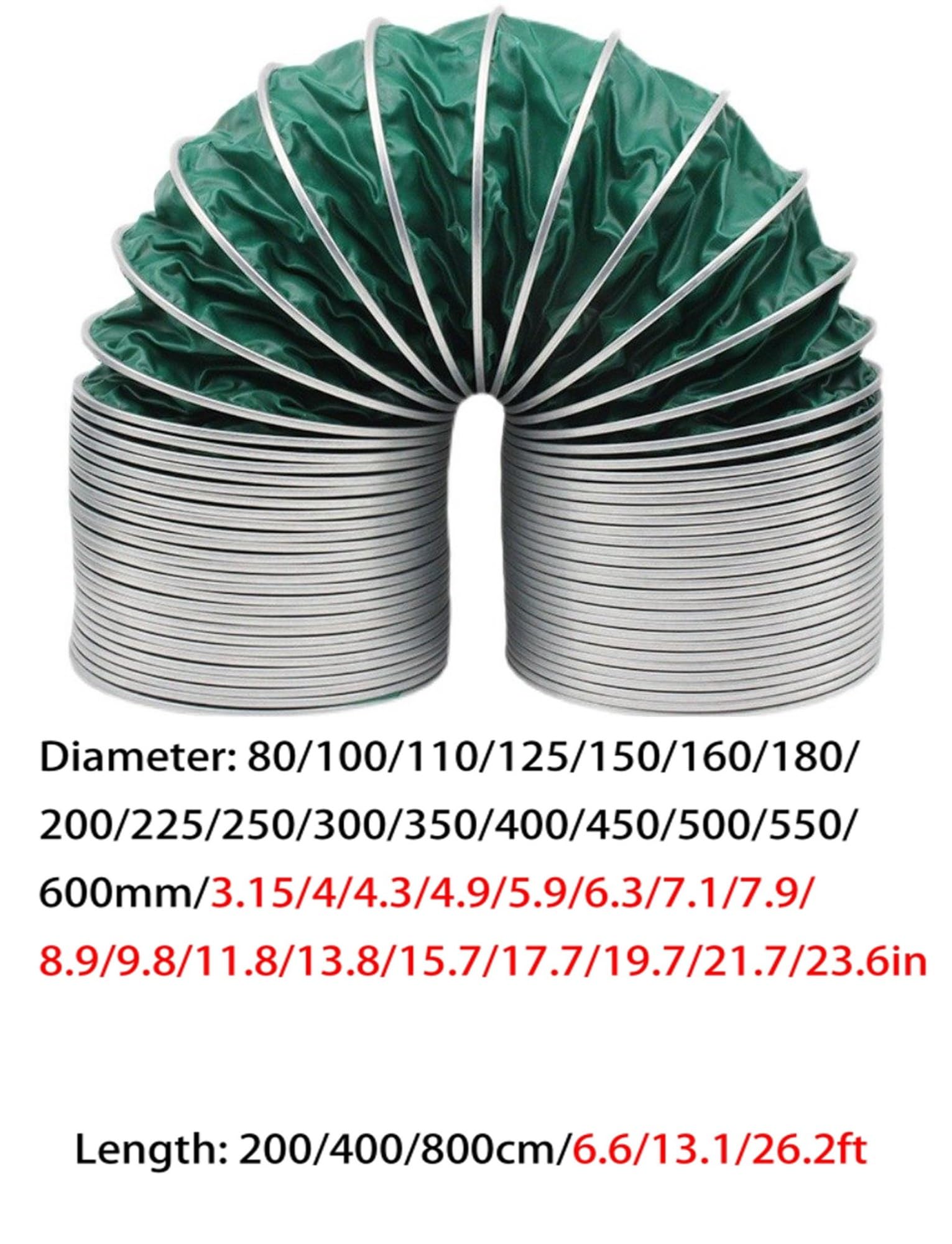 Condotto flessibile isolato resistente, ignifugo e resistente al calore, per spazi ristretti, HVAC, riscaldatore da garage, ventola di scarico