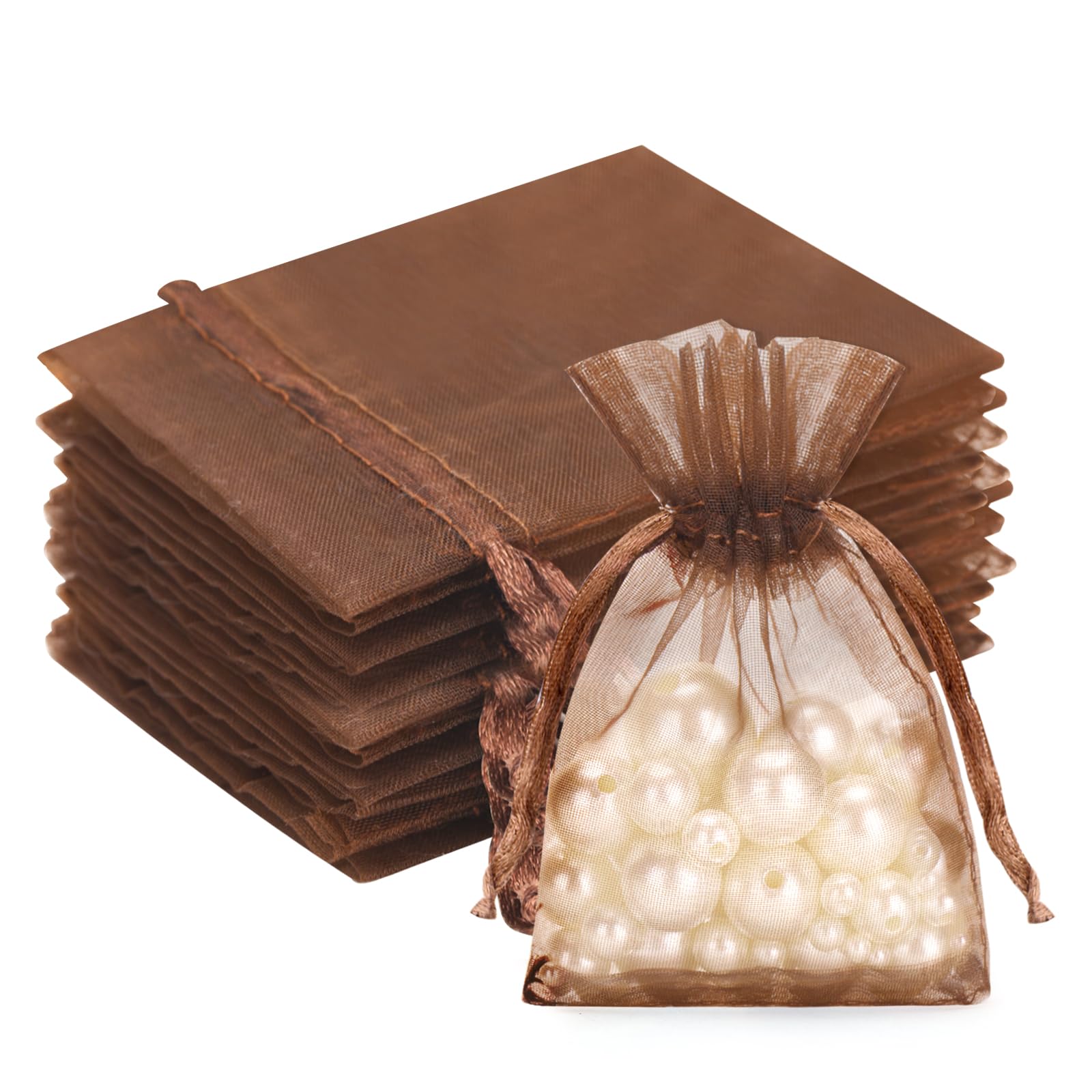 G2PLUS White Organza Gift Pouches - 7x9 CM Small Organza Favor Bags, 50 PCS Wedding Jewelry Bags - Clear Mesh Pouches for Wedding, Christmas, Birthday, Anniversary — view 36
