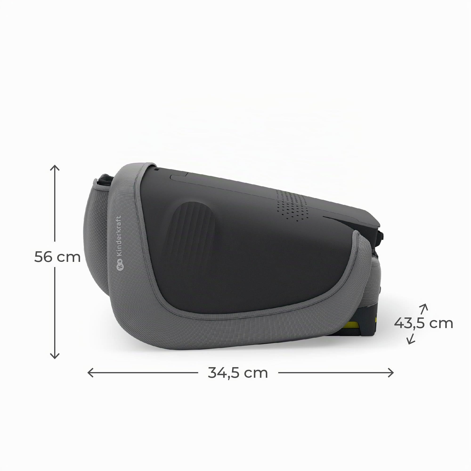 Kinderkraft UNITY 2 i-Size, Seggiolino auto pieghevole 100–150 cm, 3,5 a 12 anni, Poggiatesta regolabile, Con sistema AIR FLOW, Regolazione dello schienale in 5 posizioni, Grigio