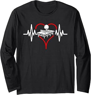 Heartbeat Tenis de mesa Ping Pong Jugador Heartline Regalo Manga Larga