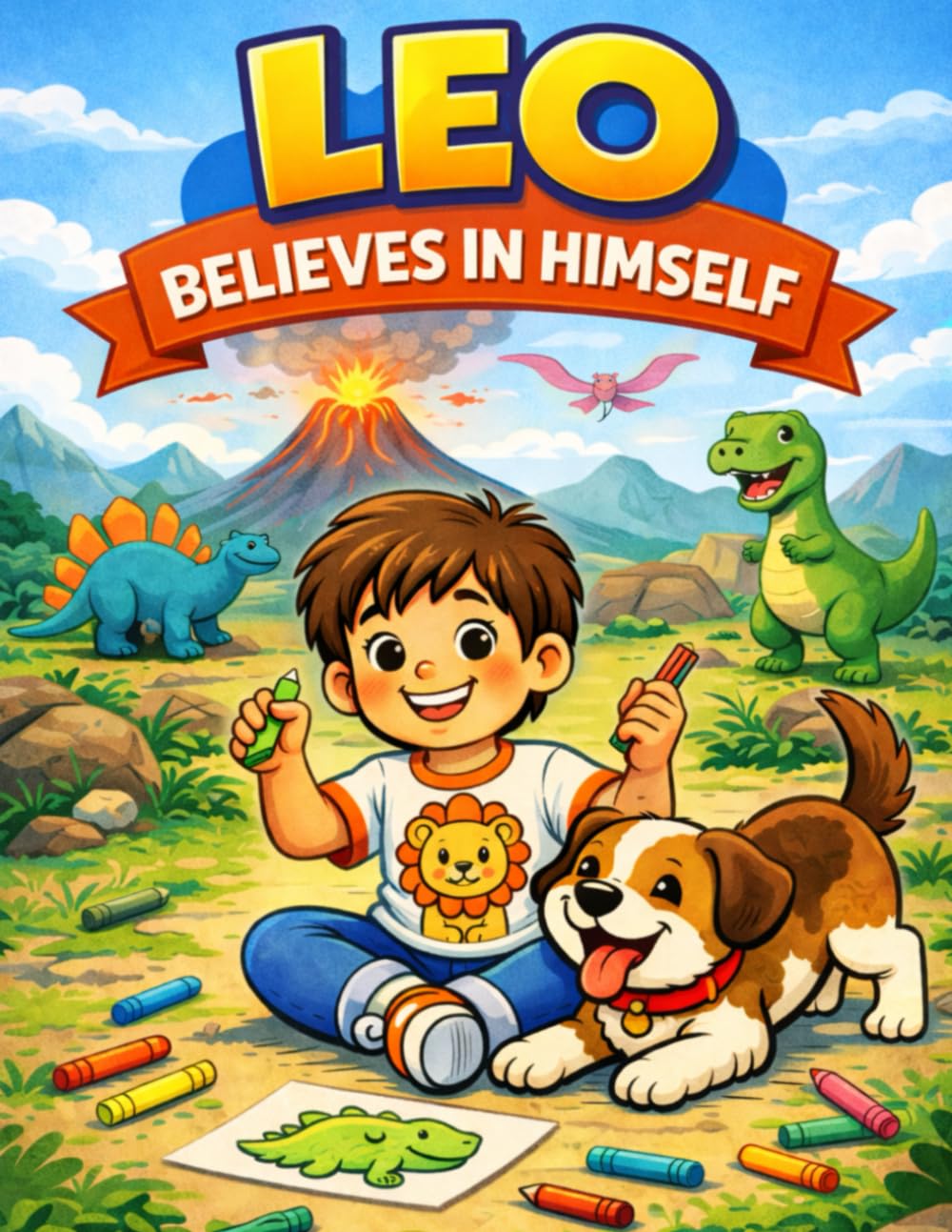 Leo Believes in Himself: Illustrated children’s story and coloring book about self-esteem, emotions, and courage
