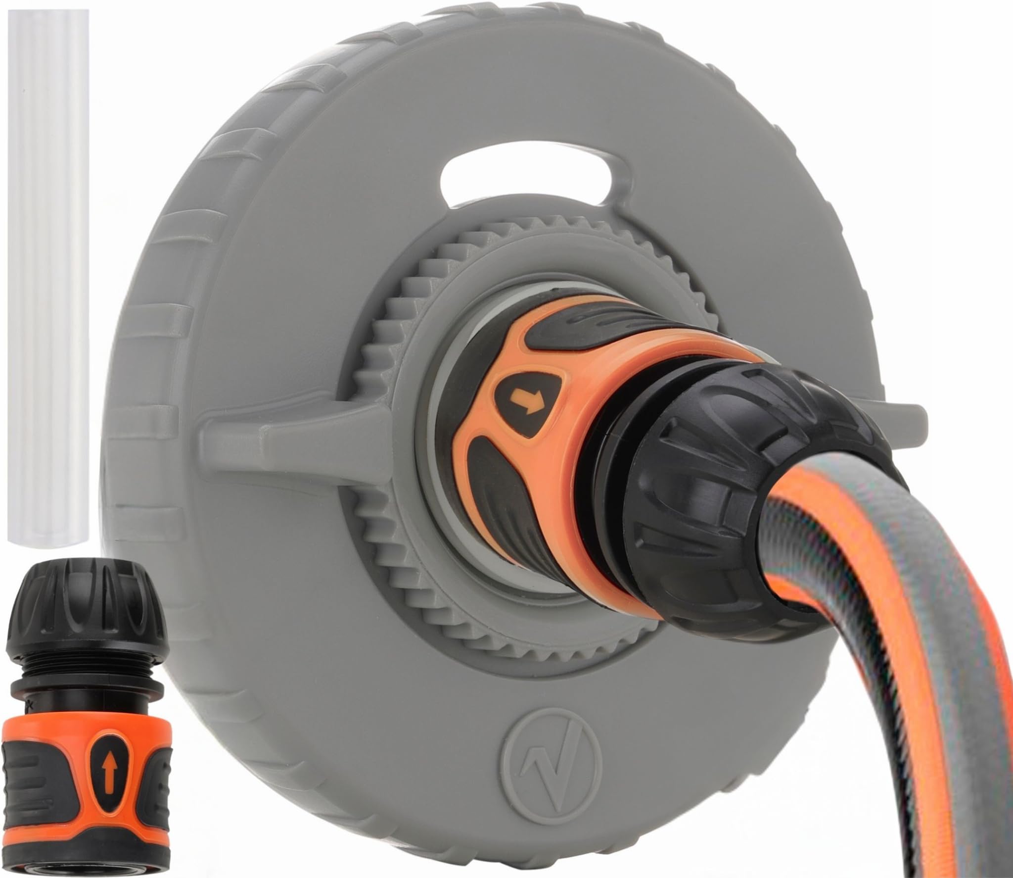 tappo per serbatoio dell' acqua – 3 perni diametro 78 mm – grigio scuro – per camper con tubo per il bocchettone dell'acqua +Plus: adattatore per tubo dell'acqua