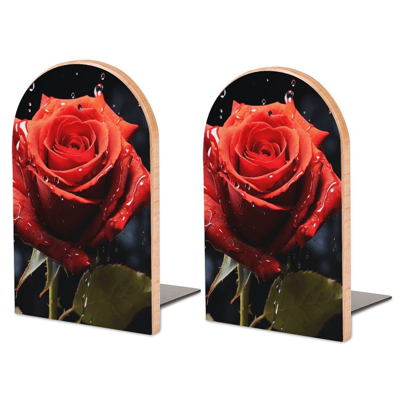 Serre-livres réglable en bois rose décoratif pour salon