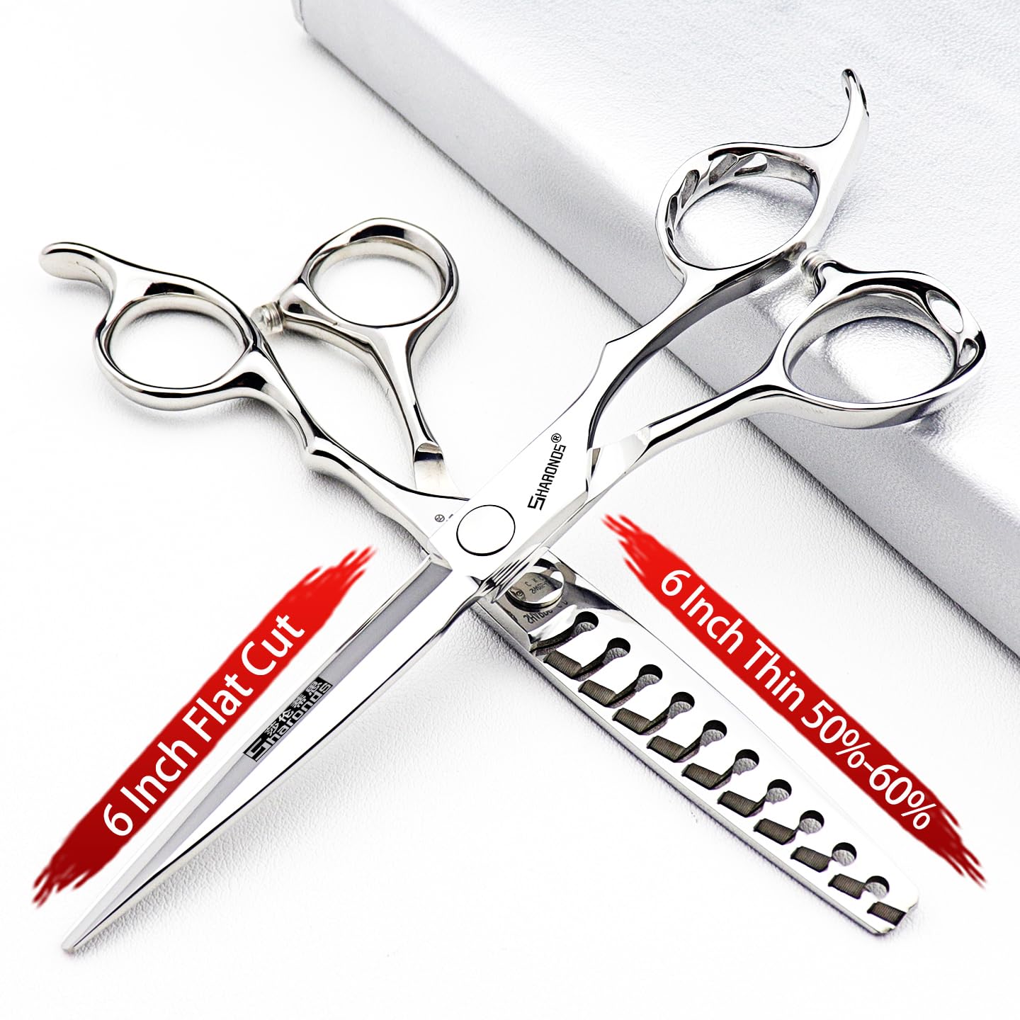 Tijeras de corte de pelo de 6/6.5/6.8/7pulgadas (6 pulgadas - 2pc-D)