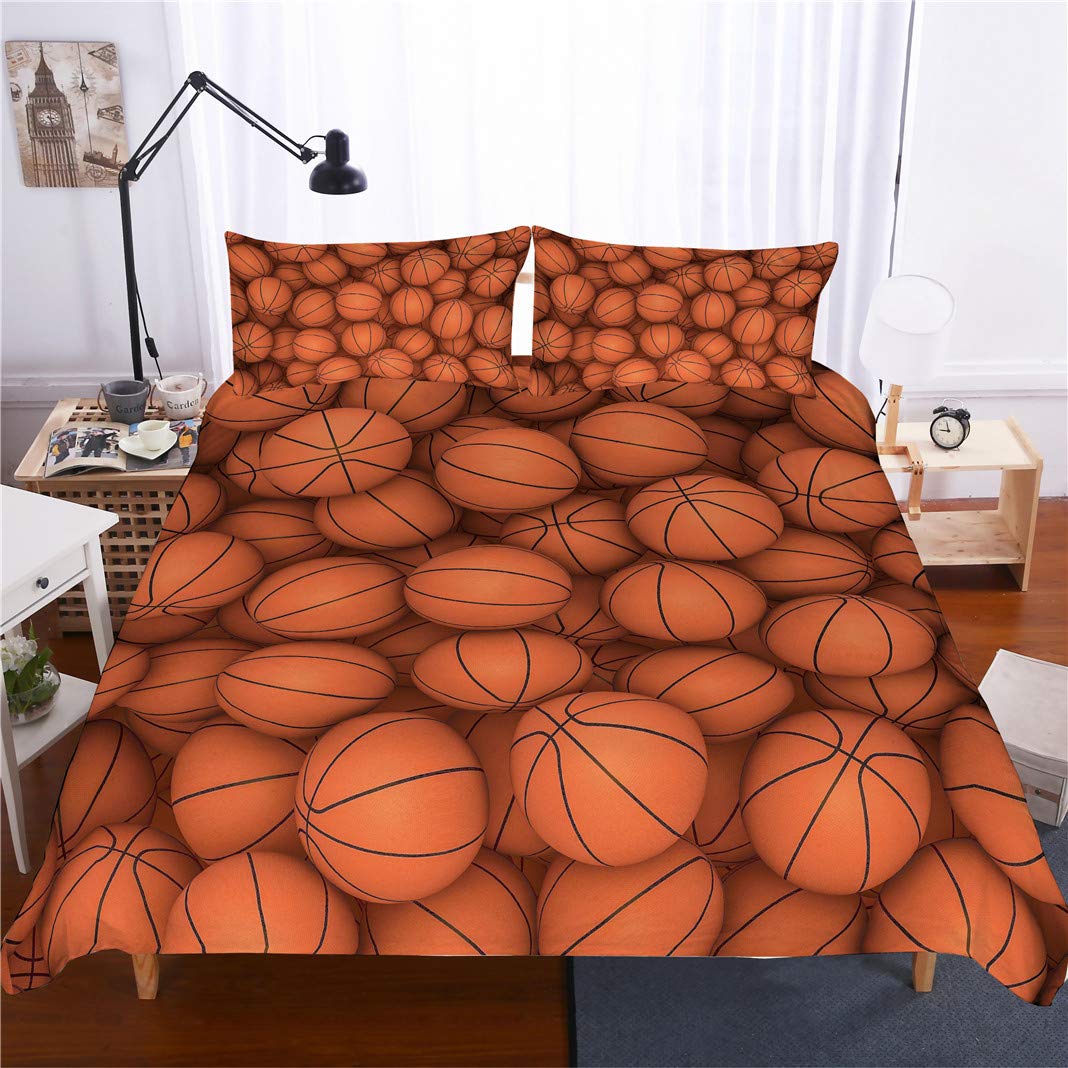 Stillshine Funda nórdica Cama 150 cm 3D Baloncesto Estilo Deportivo Imprimiendo Ropa de Cama King Size 220x240 Funda nórdica y Funda de Almohada 2 Personas