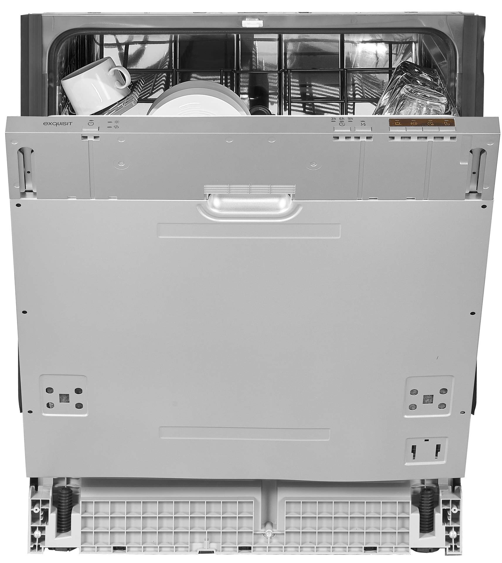 Lavavajillas Integrable 60 cm Exquisit EGSP6312-E-030E | 12 Servicios | 47 dB | Clase Energética E | Inicio Diferido 3/6/9 h | Media Carga | Interior Acero Inoxidable