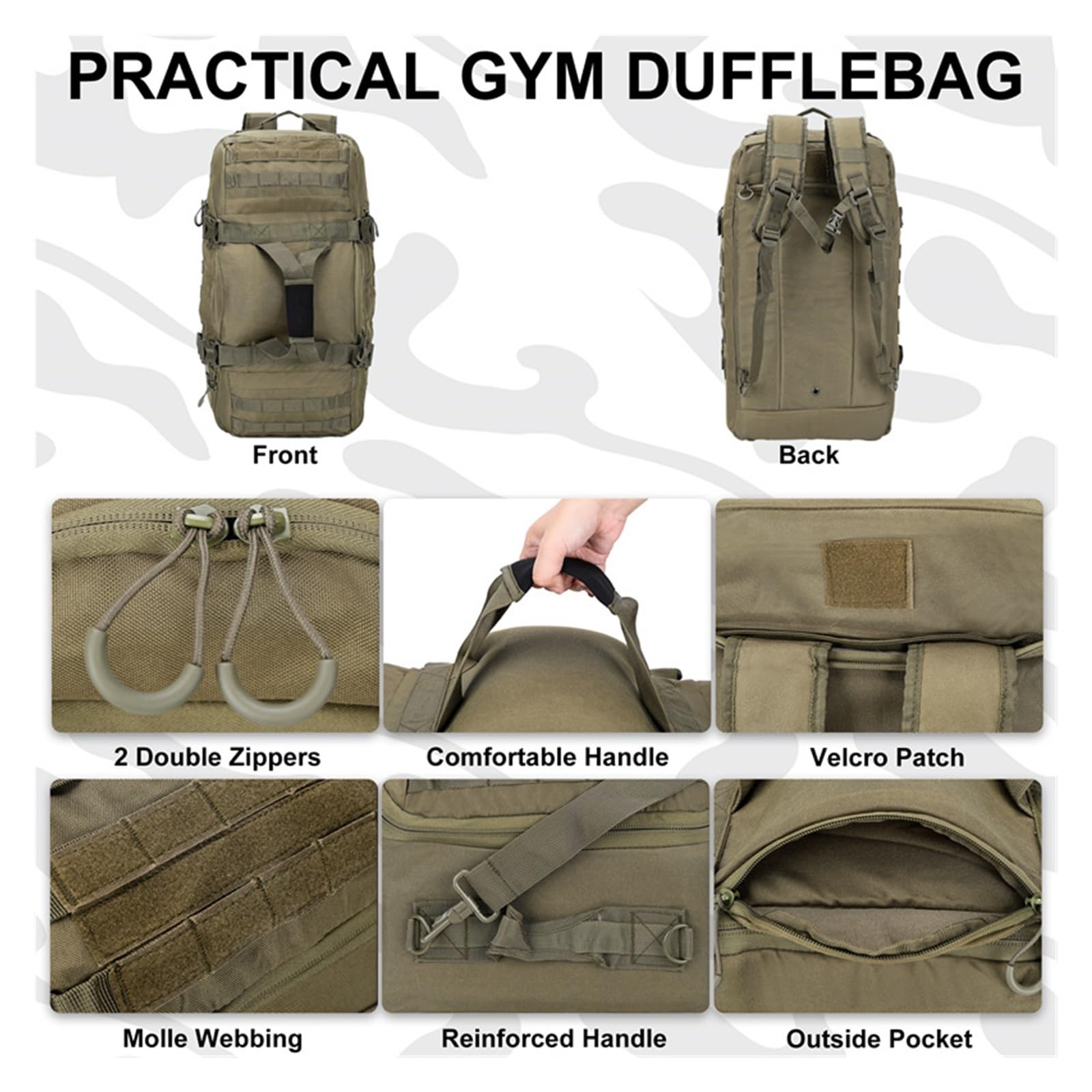 Mochila Táctica, Bolsa De Almacenamiento Al Aire Libre Molle De 45L 80L