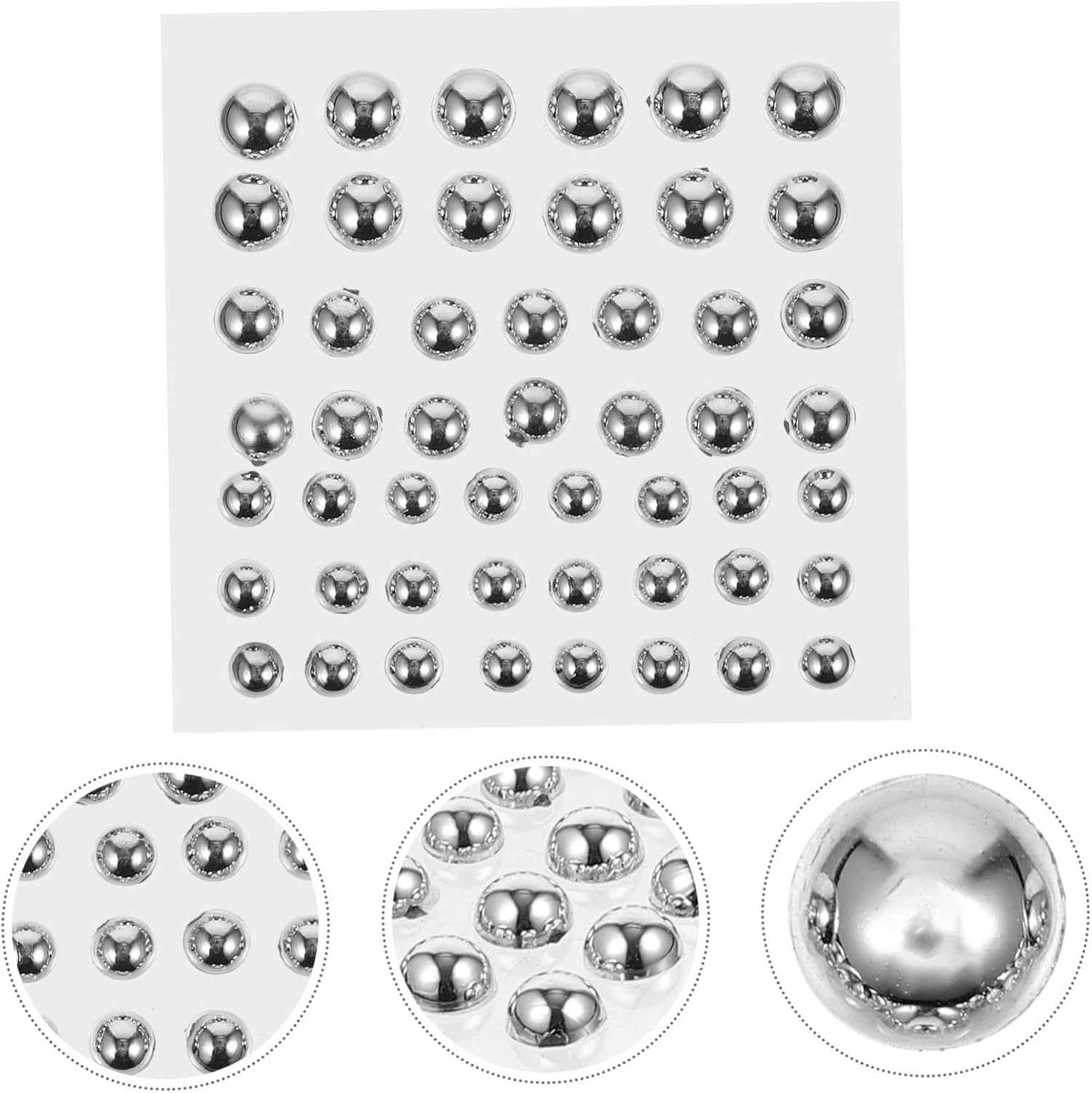 HOMSFOU 4sets Pearl Stickers for Hair Face Nail Crafts DIY Decorations Flat Pearl Beads Embellishments 10sheets*4