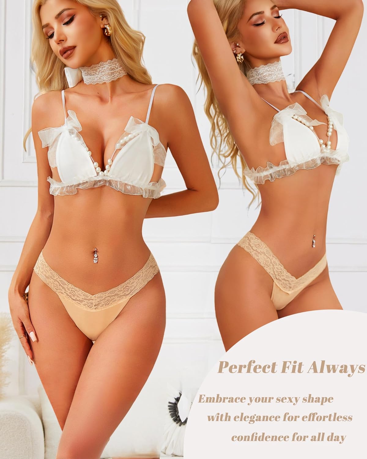 Cotton Lace Thongs for Women Sexy Breathable Womens Underwear Low Rise T-Back Soft Stretchy Ladies Panties - Image 4