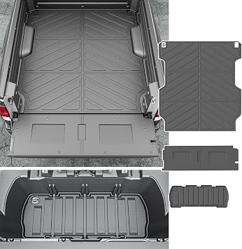powoq 5.3FT Bed Mat Compatible with 2017-2026 Honda Ridgeline Truck Bed Liner TPE Cargo Mat Liner Replacement for 2017-2026 Honda Ridgeline Accessories Bed Mat+Tailgate Mat+Rear Storage Mat