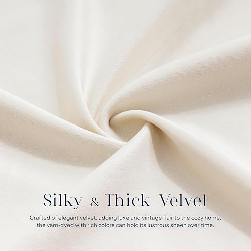 Miniatura 9 de Phantoscope Paquete de 2 fundas de almohada decorativas de terciopelo, diseño de borla de doble cara, fundas de cojín cuadradas de terciopelo de