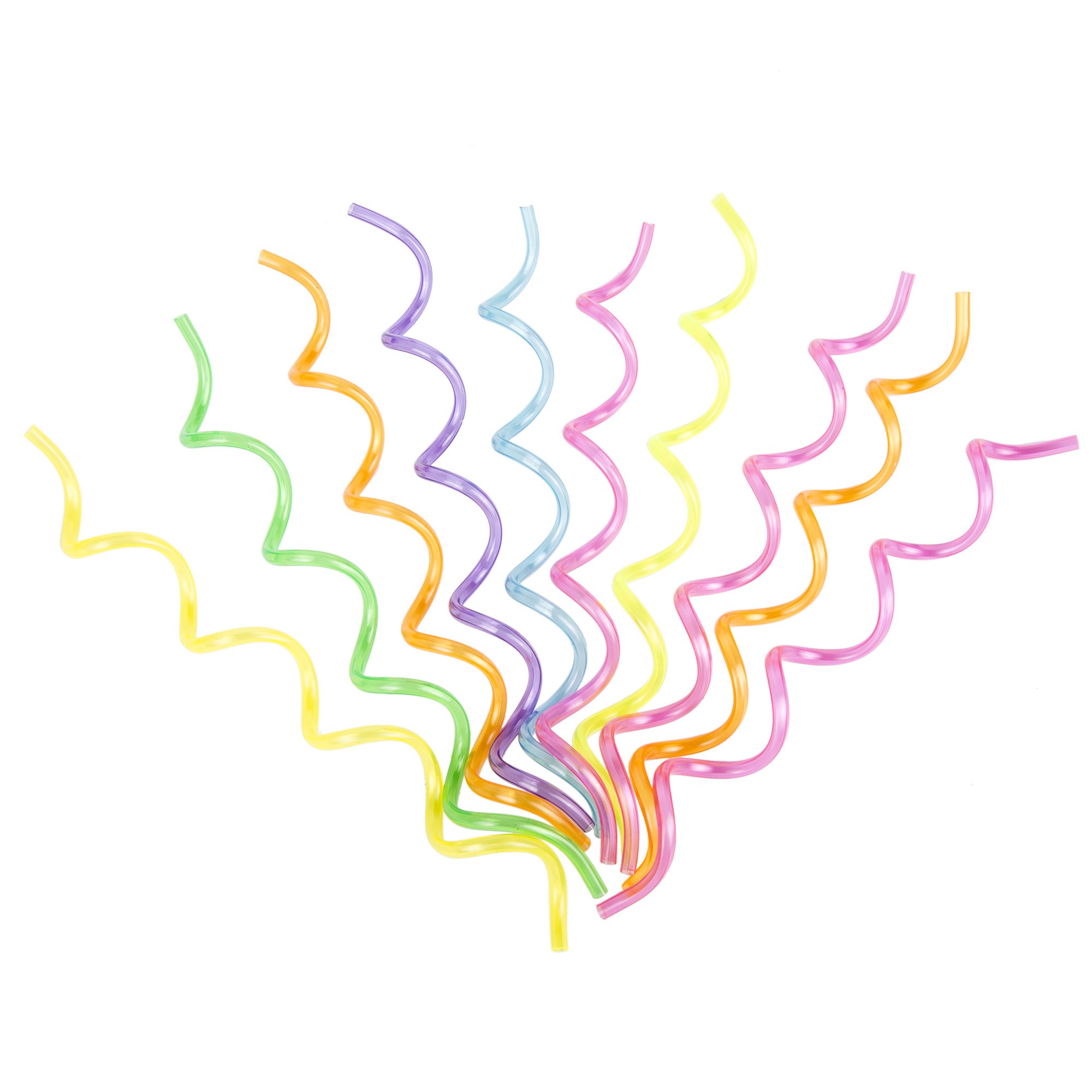Multicolour Wavy Spiral Reusable Drink Straws Fun Party Straws for Kids’ Birthdays (30)