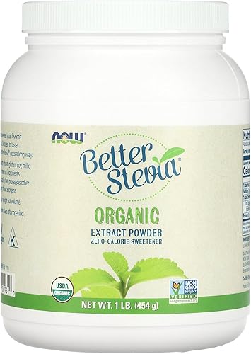 Now Foods Polvo de extracto orgánico certificado Better Stevia de 1 libra 1601oz en polvo