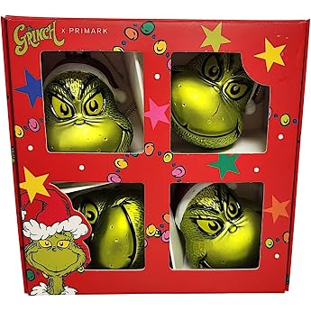The Grinch Christmas Tree Hanging Baubles Pack of 4
