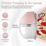 Pompe à sein électrique, pour l'allaitement avec 24mm Plaque double-scellée, 3 Modes & 12 Niveaux, affichage intelligent, faible bruit (2PACK)