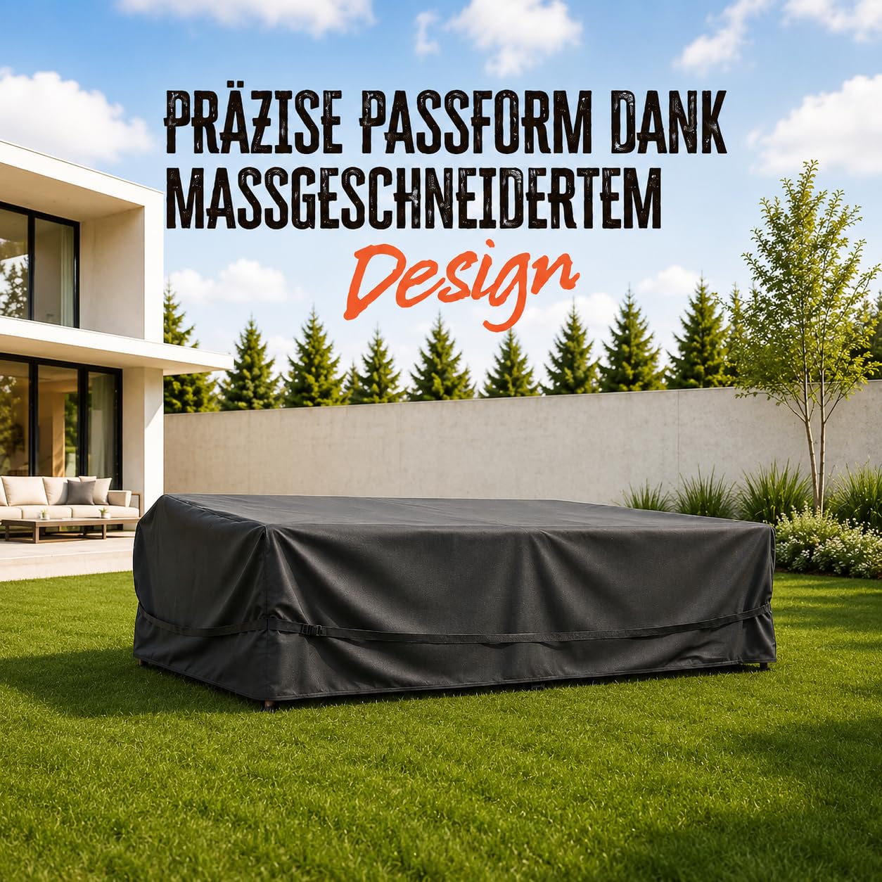 AMZBBQ® Funda para muebles de jardín, 180 x 120 x 74 cm, 100% impermeable, resistente al invierno, para mesa y sillas de jardín, resistente a la intemperie y al clima