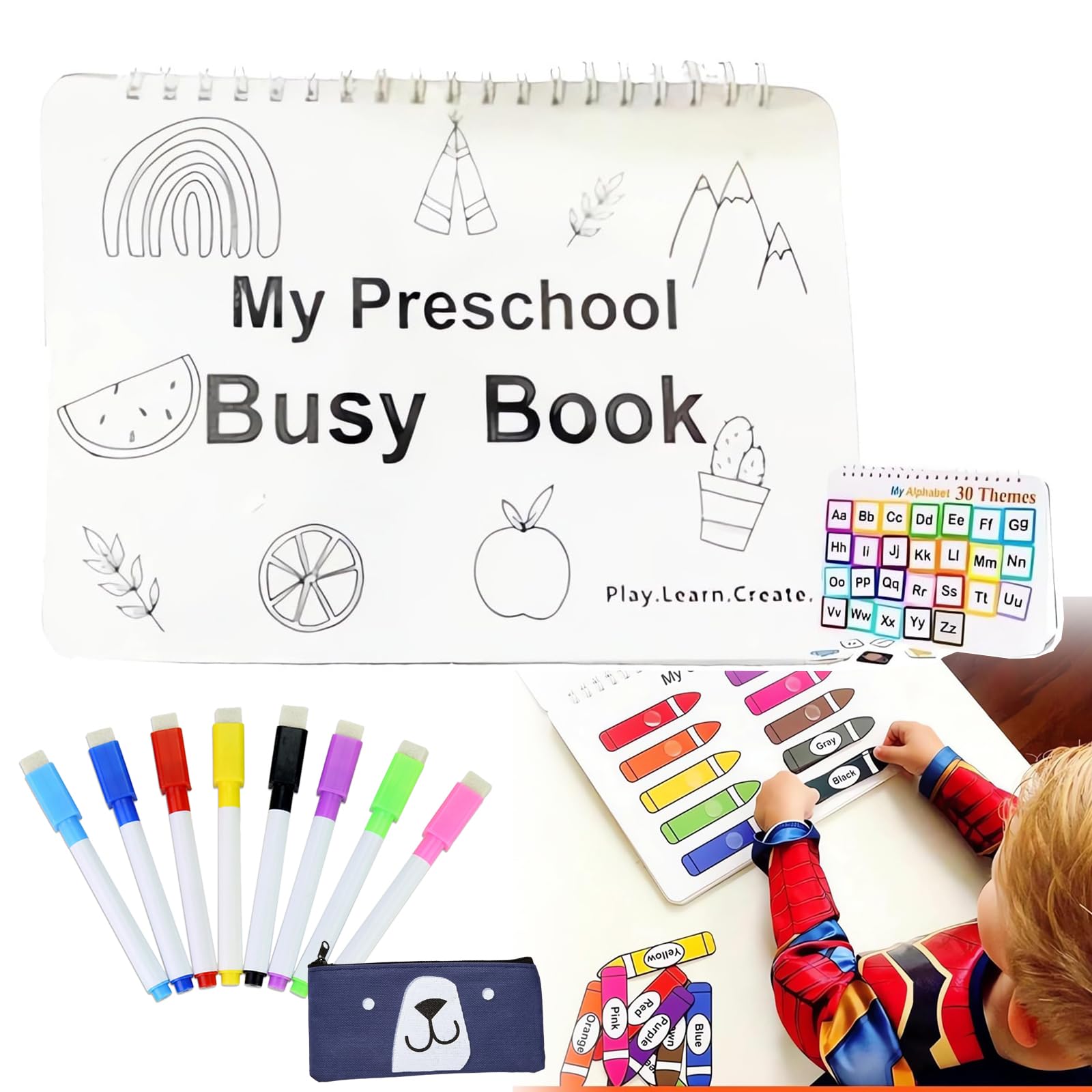 My Preschool Busy Book: Learning Activities for Ages 2-5 with 12 Themes (1pc)