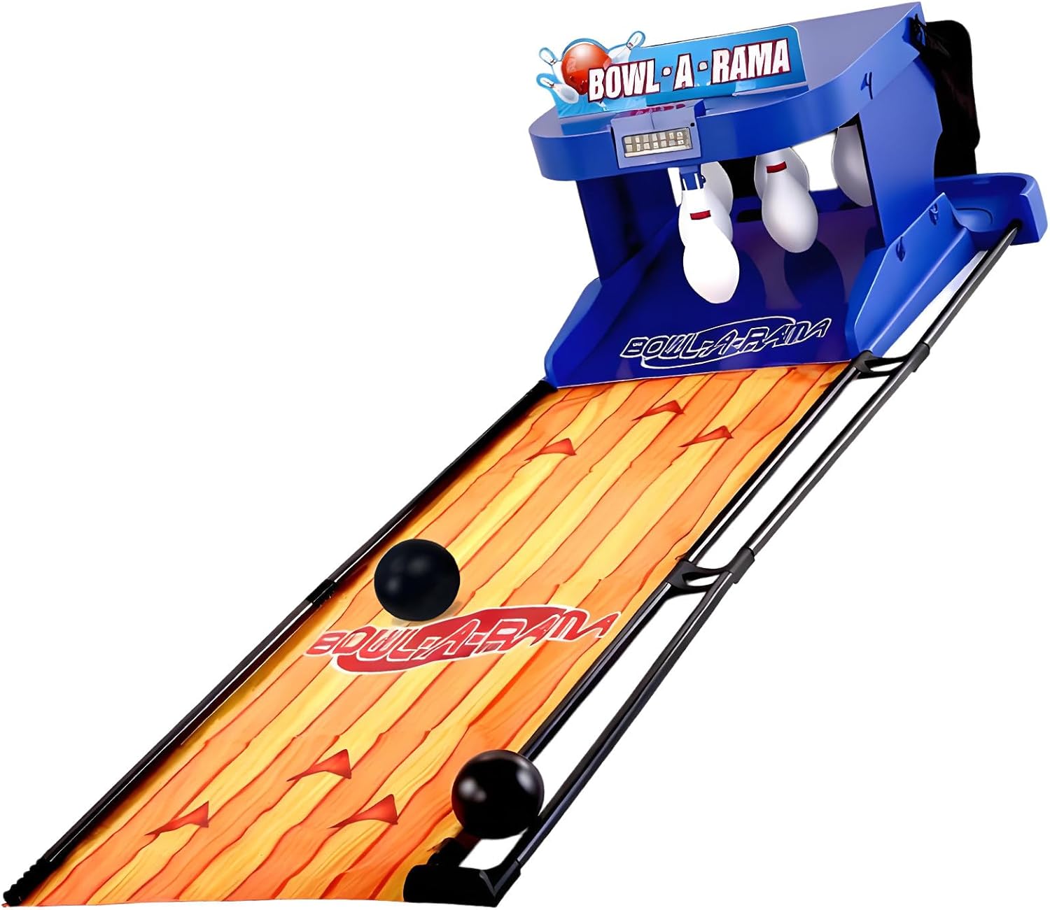 Portable Home Bowling Alley with Automatic Ball Return Electronic Bowling Ball Sports Game Console with LED Scoreboard Sound Effects Foldable Bowling Set 2-Player Game 3.5m/11.48ft