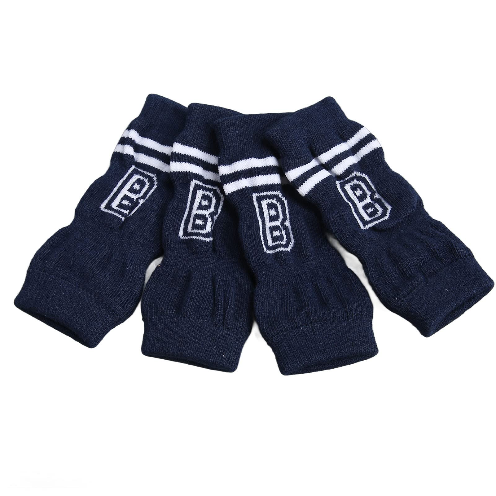 ZJchao 4Pcs Pet Dog Elbow Protectors,Dog Legs Socks Knitted Leg Warmer Wraps Pet Elbow Protective Sleeve,Joint Dirty Letter Pattern Pet Elbow Protective Sleeve,for Small Medium Pets Prevent Injury (L) - Image 4