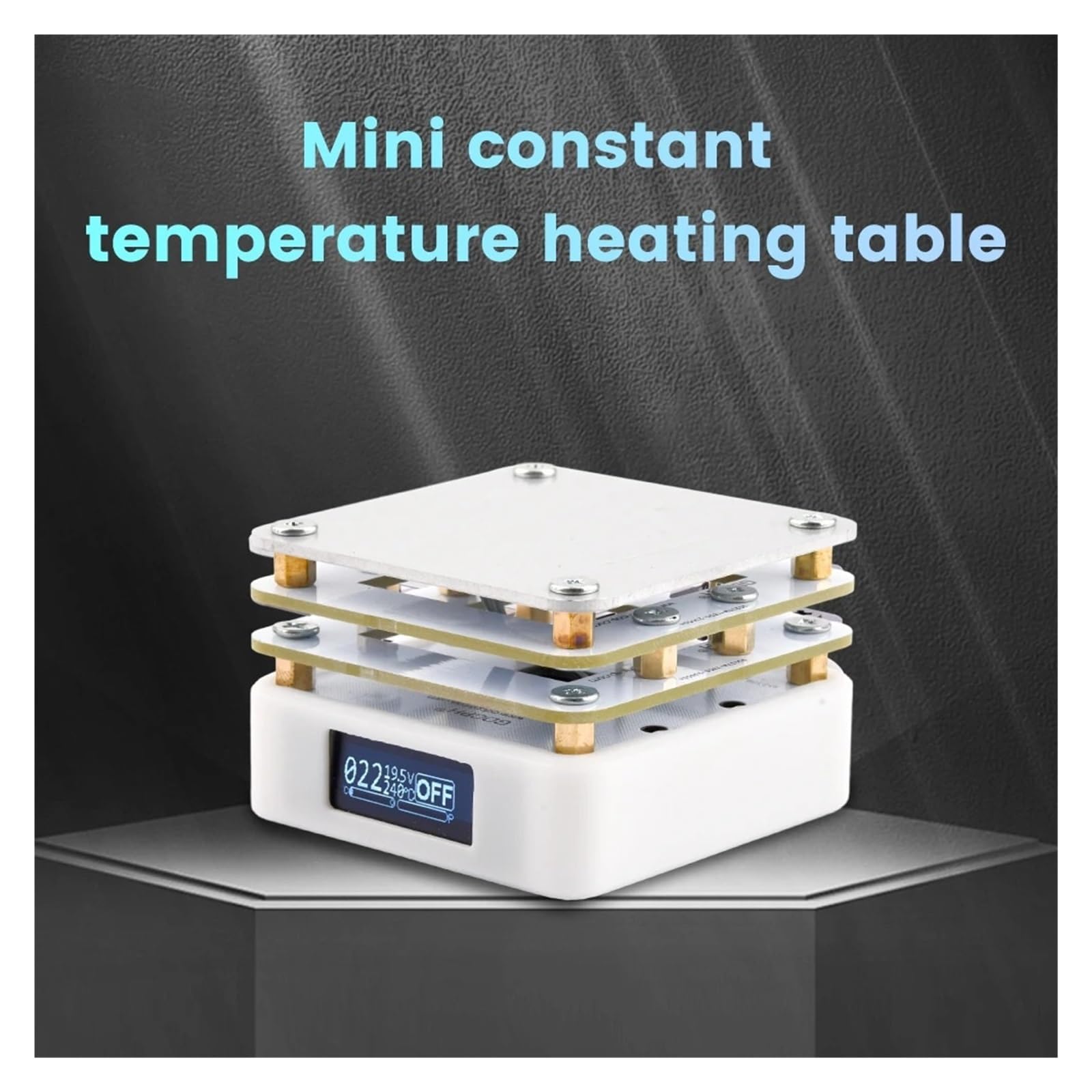 Miniaturowa Płyta Grzewcza PCB SMD Lutowanie Pro Narzędzie Grzewcze Przenośna Objętość Wyświetlacz OLED Prawdziwy Kolor Lampa Podgrzewacz Narzędzia Naprawcze LED Szybko I DokłAdnie(WHITE)