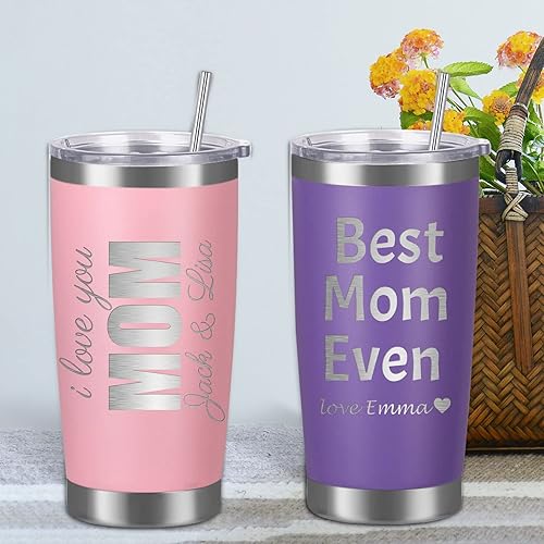 Miniatura 6 de Vasos personalizados con tapa con nombre y pajilla vasos de café aislados personalizados para el día de la madre regalos de Acción de Gracias para