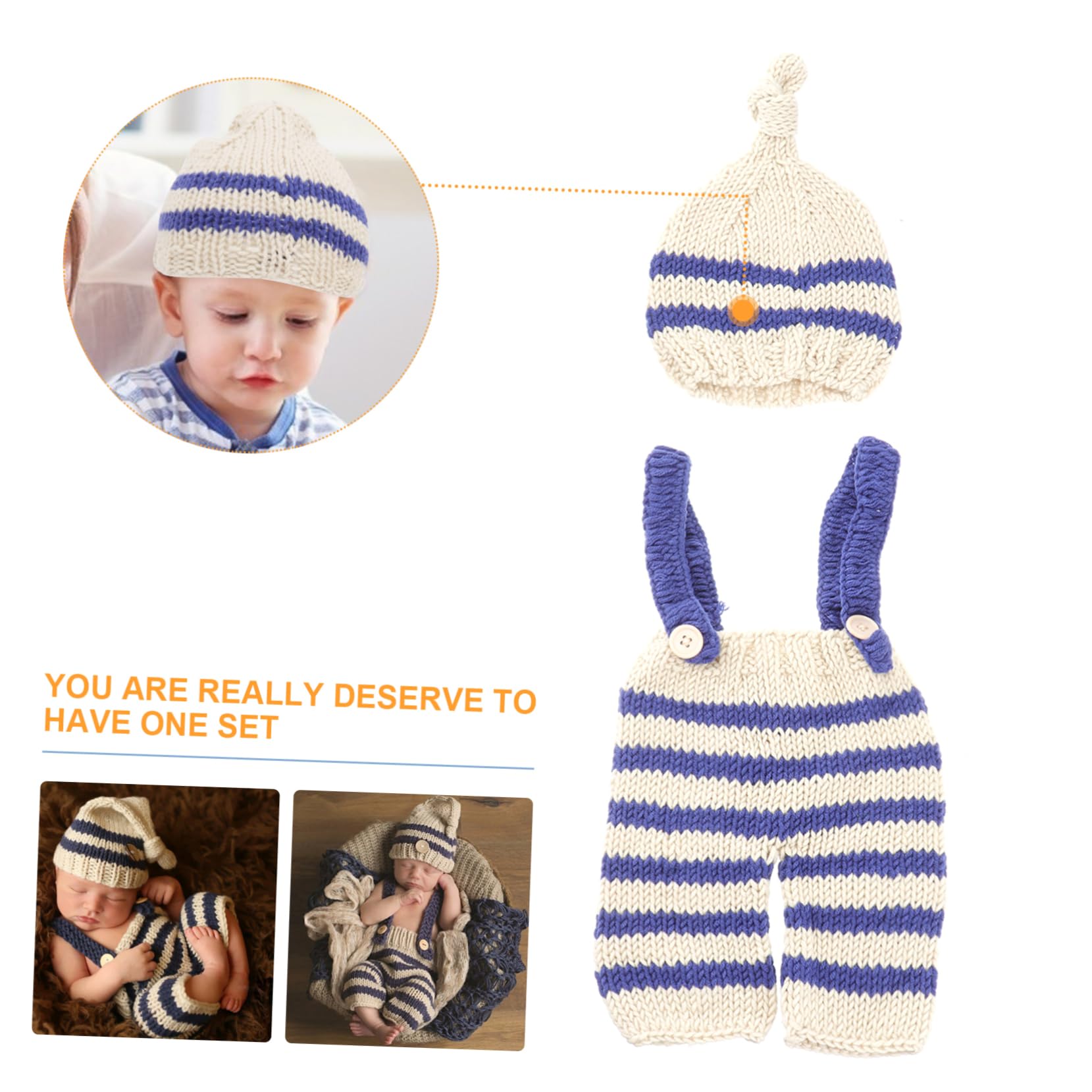 DOITOOL 3 Piezas Disfraz De Recien Nacido Sesión De Fotos De Recién Nacido Traje De Niños Accesorios De Fotografía Infantil Gorro De Punto Infantil Teje Ropa Vestidos Bebé Vestir Manual