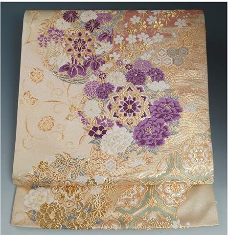Amazon Co Jp 袋帯 じゅらく帝王紫 西陣 華文に百花 蜀江模様 六通柄 金色 フォーマル 帯 じゅらく 帝王紫 中古 リサイクル着物 正絹 袋帯 袋帯 フォーマル 袋帯 リサイクル 袋帯 唐織 袋帯 礼装用 袋帯 中古 Obi 帯 着物 名古屋帯 半巾帯 小袋帯 半幅帯 和服
