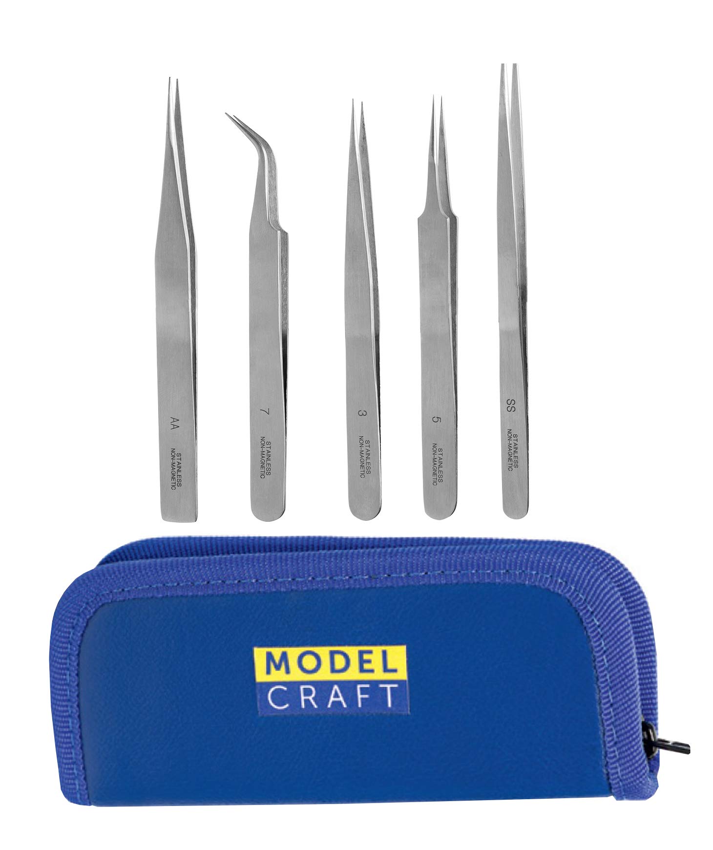 Modelcraft PTW2185/S Tweezers, Blue, 5